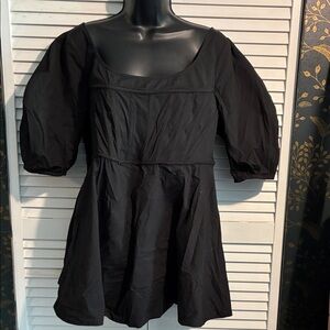 Tuckernuck Black Puff Sleeve Blouse